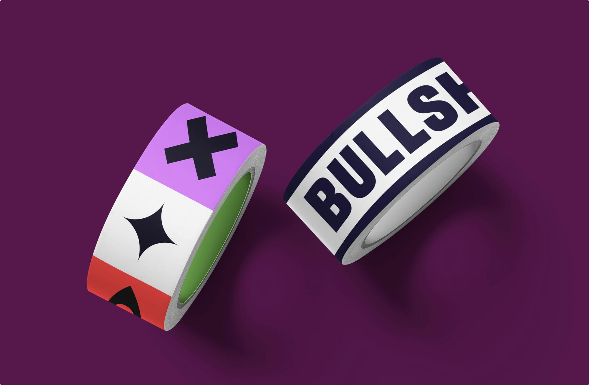 No bullshit tape met icons